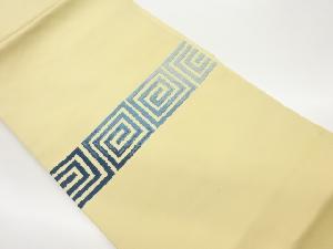 唐織横段に渦巻き模様織出し名古屋帯